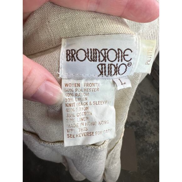 sweater pants set linen blend monochromatic tan - Picture 16 of 16